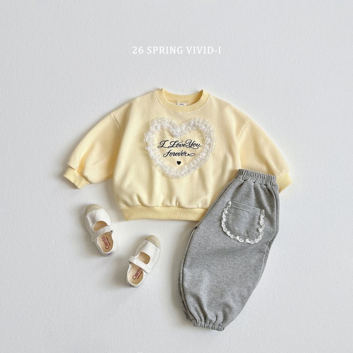 Vivid I - Korean Children Fashion - #stylishchildhood - Heart Lace Sweatshirt - 7