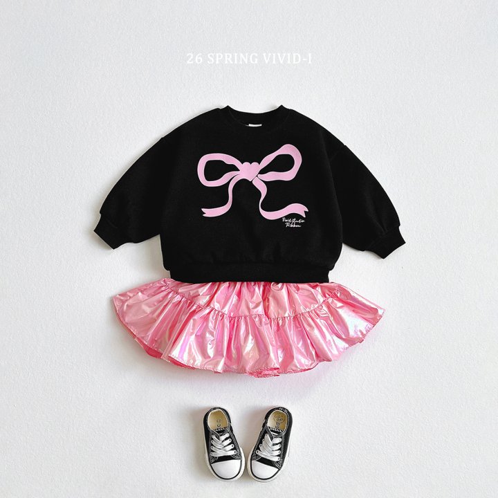 Vivid I - Korean Children Fashion - #stylishchildhood - Big Ribbon Sweatshirt - 6
