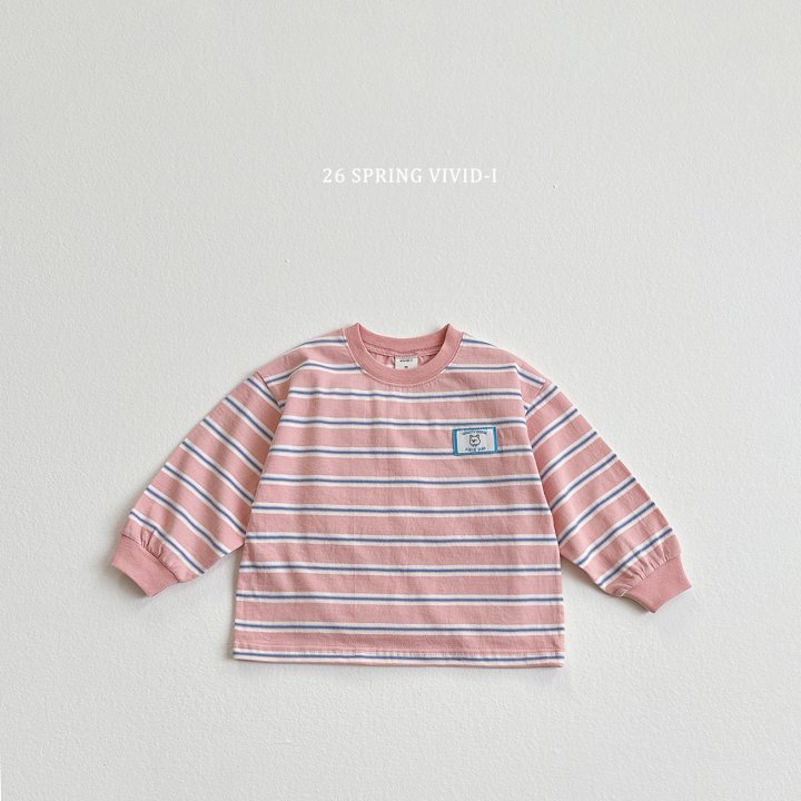 Vivid I - Korean Children Fashion - #stylishchildhood - Animal Label Stripe Tee - 3