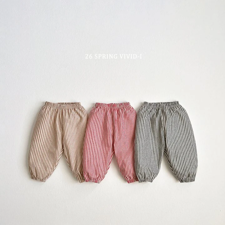 Vivid I - Korean Children Fashion - #stylishchildhood - Vertical Stripe Jogger Pants