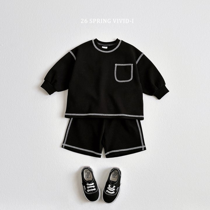 Vivid I - Korean Children Fashion - #stylishchildhood - Stitch Pocket Shorts Set - 5