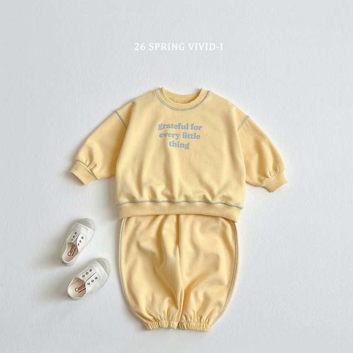 Vivid I - Korean Children Fashion - #toddlerclothing - Lettering Stitch Set - 4