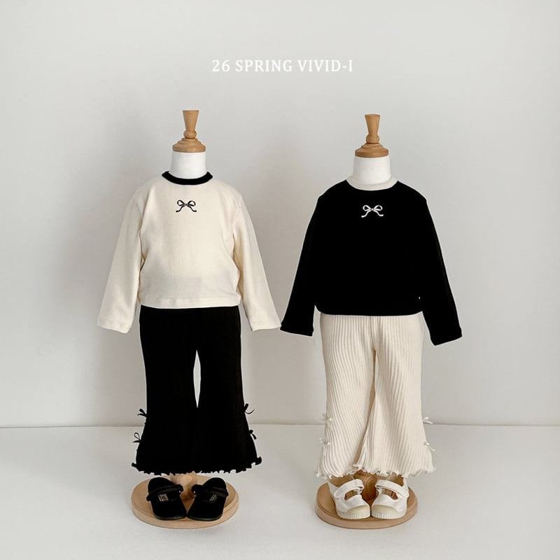 Vivid I - Korean Children Fashion - #stylishchildhood - Mini Ribbon Color-Block Tee - 12