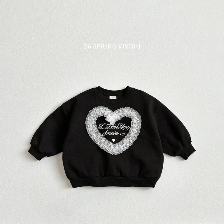 Vivid I - Korean Children Fashion - #todddlerfashion - Heart Lace Sweatshirt - 5