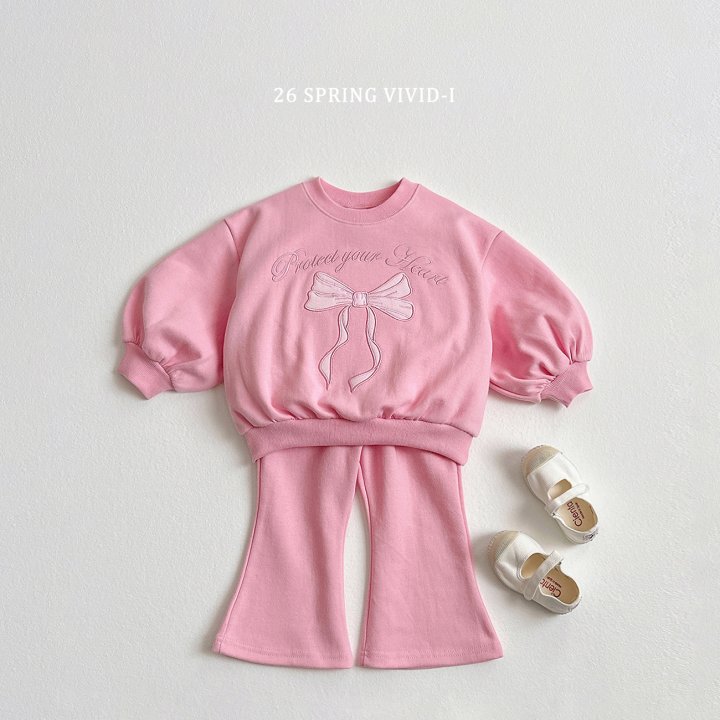 Vivid I - Korean Children Fashion - #prettylittlegirls - Ribbon Embroidery Bootcut Set - 4