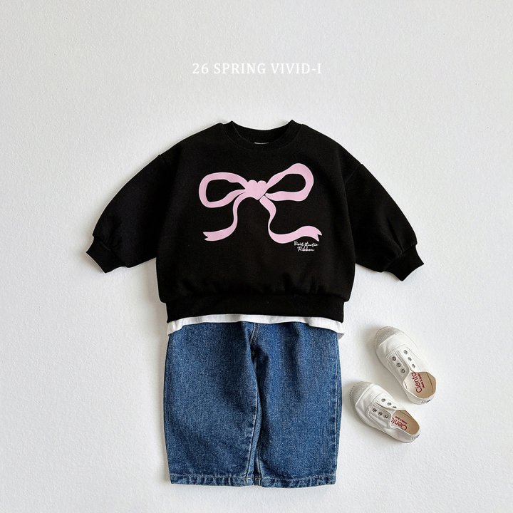Vivid I - Korean Children Fashion - #toddlerclothing - Big Ribbon Sweatshirt - 5