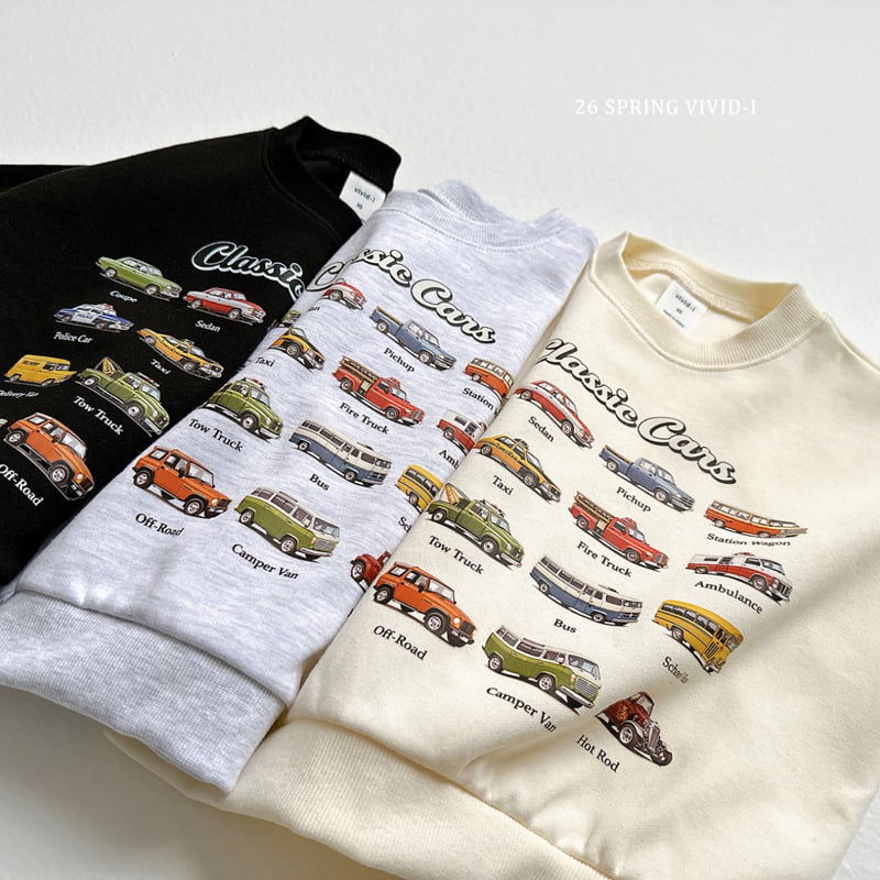 Vivid I - Korean Children Fashion - #toddlerclothing - Mini Car Sweatshirt - 12