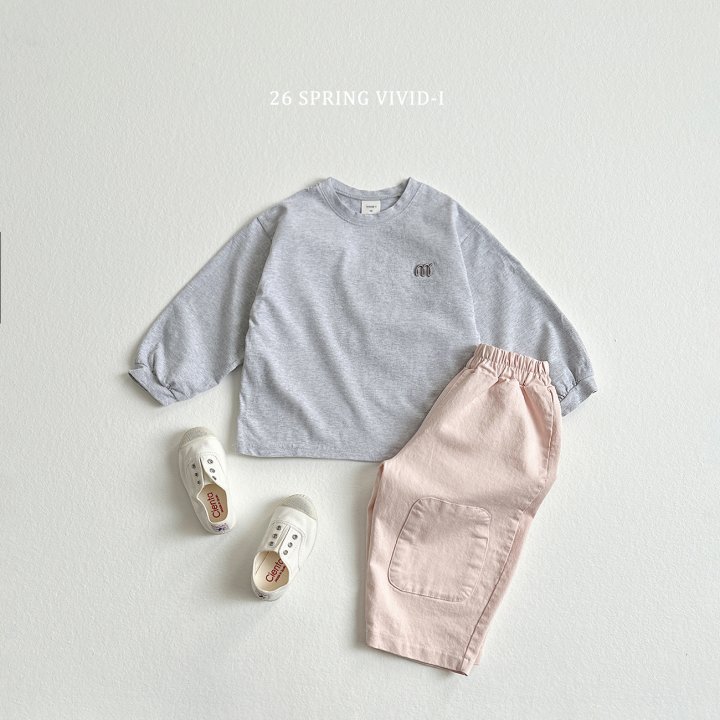 Vivid I - Korean Children Fashion - #toddlerclothing - M Embroidery Single Tee - 8