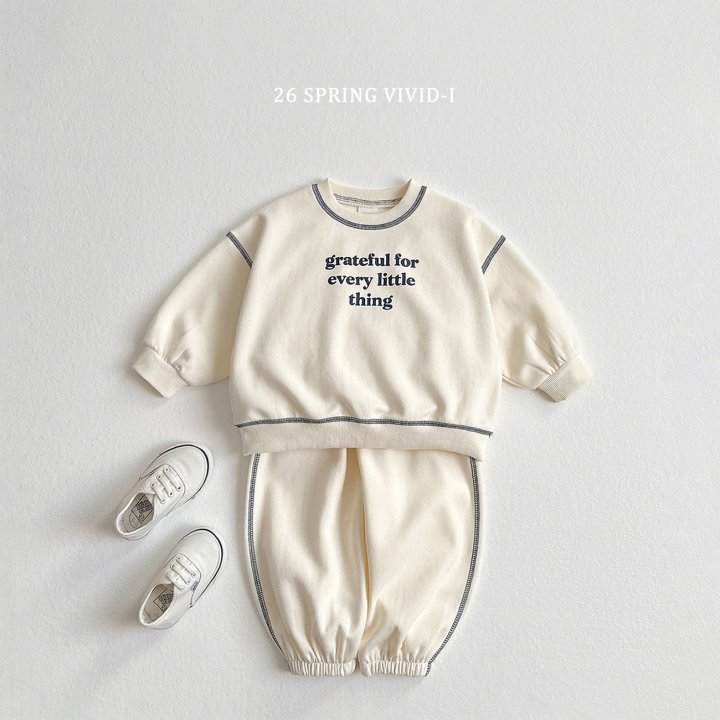 Vivid I - Korean Children Fashion - #toddlerclothing - Lettering Stitch Set - 3