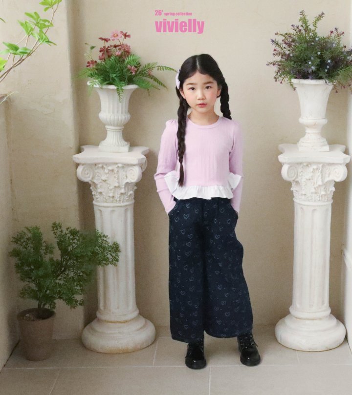 Vivielly - Korean Children Fashion - #childofig - Serry Heart Denim Pants - 4