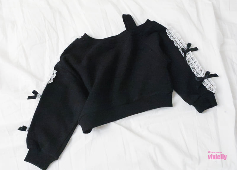 Vivielly - Korean Children Fashion - #childrensboutique - Luna Lace Sweatshirt - 3