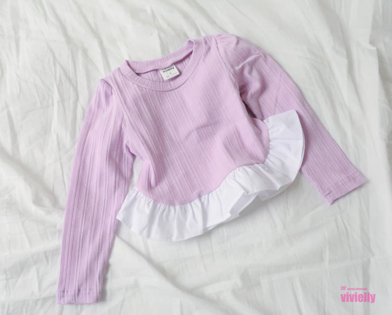Vivielly - Korean Children Fashion - #discoveringself - Ribbed Frill Tee