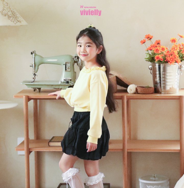 Vivielly - Korean Children Fashion - #kidsshorts - Linda Frill Sweatshirt - 12