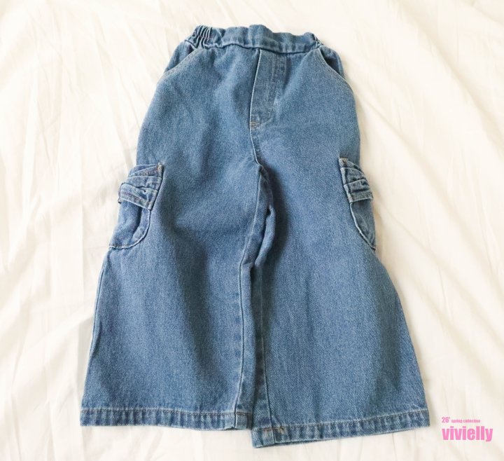 Vivielly - Korean Children Fashion - #prettylittlegirls - Ellie Ribbon Denim Pants - 11