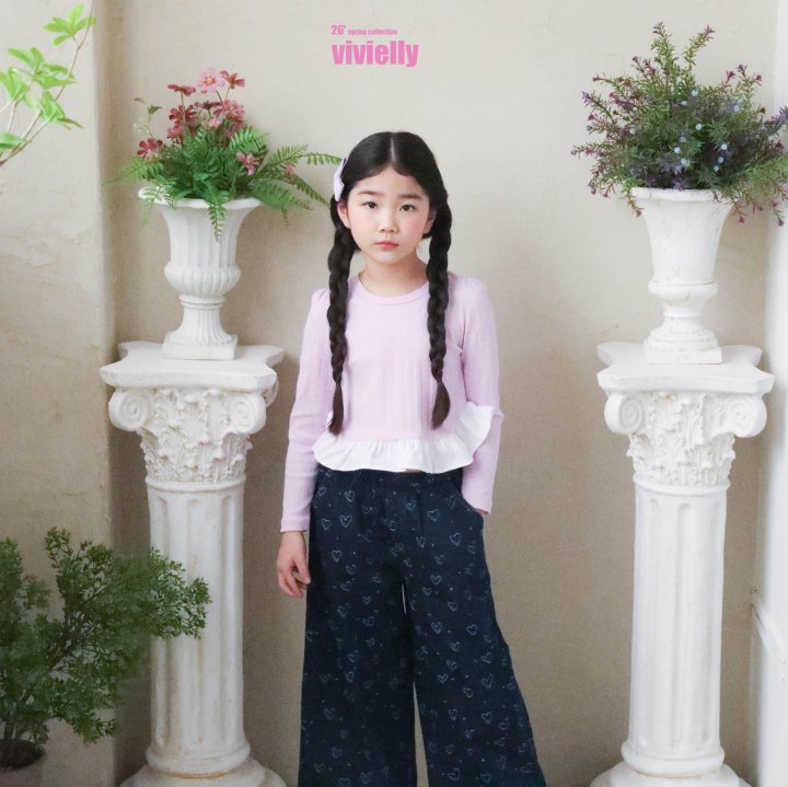 Vivielly - Korean Children Fashion - #prettylittlegirls - Ribbed Frill Tee - 10
