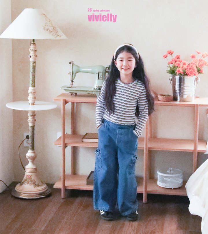 Vivielly - Korean Children Fashion - #stylishchildhood - Jelly Stripe Tee - 5