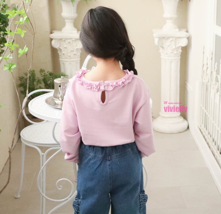 Vivielly - Korean Children Fashion - #prettylittlegirls - Linda Frill Sweatshirt - 4