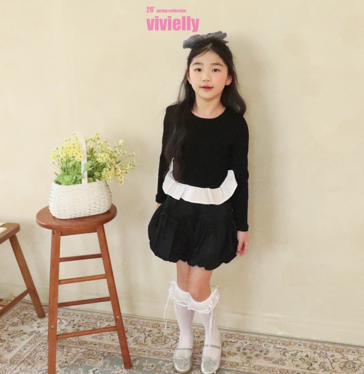 Vivielly - Korean Children Fashion - #todddlerfashion - Ribbed Frill Tee - 11