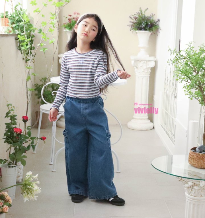 Vivielly - Korean Children Fashion - #todddlerfashion - Jelly Stripe Tee - 4