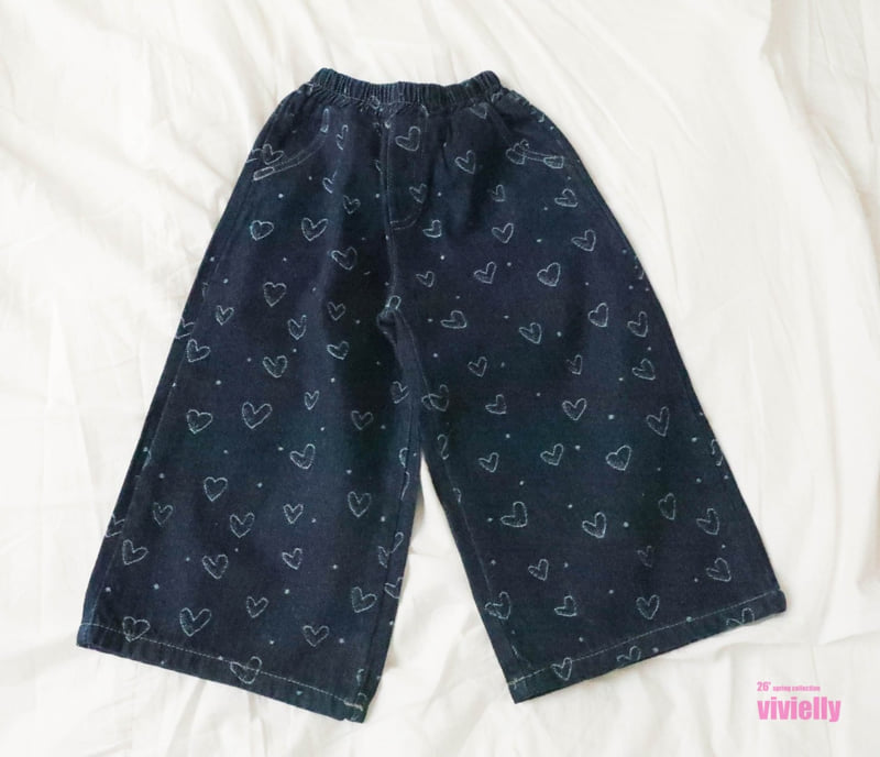 Vivielly - Korean Children Fashion - #toddlerclothing - Serry Heart Denim Pants