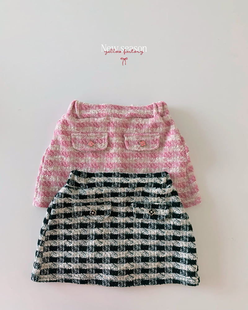 Yellow Factory - Korean Children Fashion - #minifashionista - Bloom Pocket Tweed Skirt
