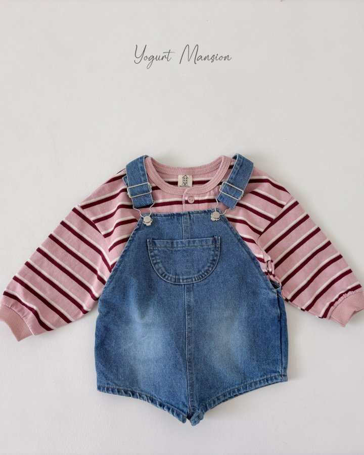 Yogurt Mansion - Korean Children Fashion - #childofig - Denim Suspender Pants - 5
