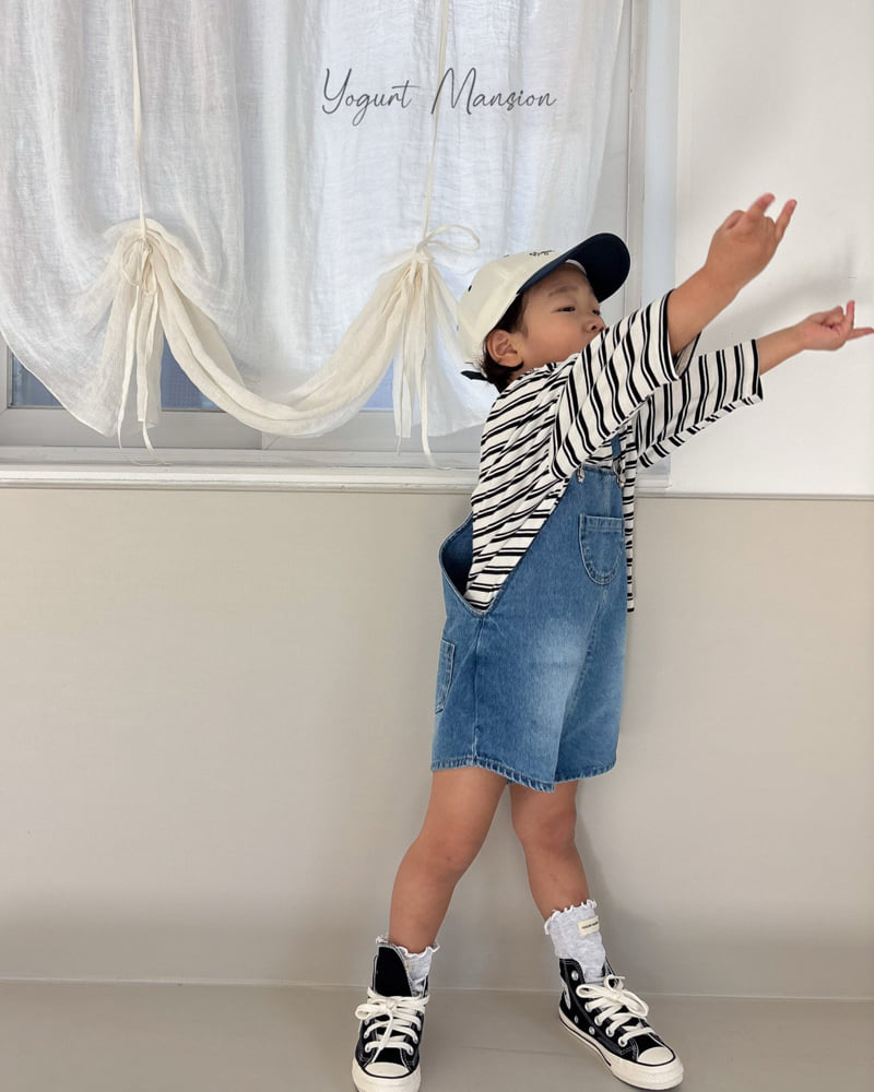 Yogurt Mansion - Korean Children Fashion - #designkidswear - Denim Suspender Pants - 7