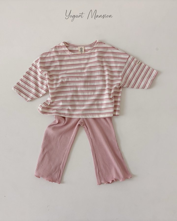 Yogurt Mansion - Korean Children Fashion - #kidsshorts - Yogurt Stripe Tee - 7