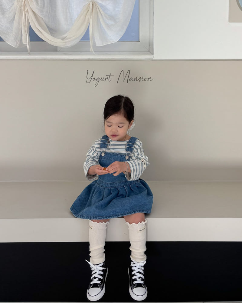 Yogurt Mansion - Korean Children Fashion - #littlefashionista - Denim One-piece - 12