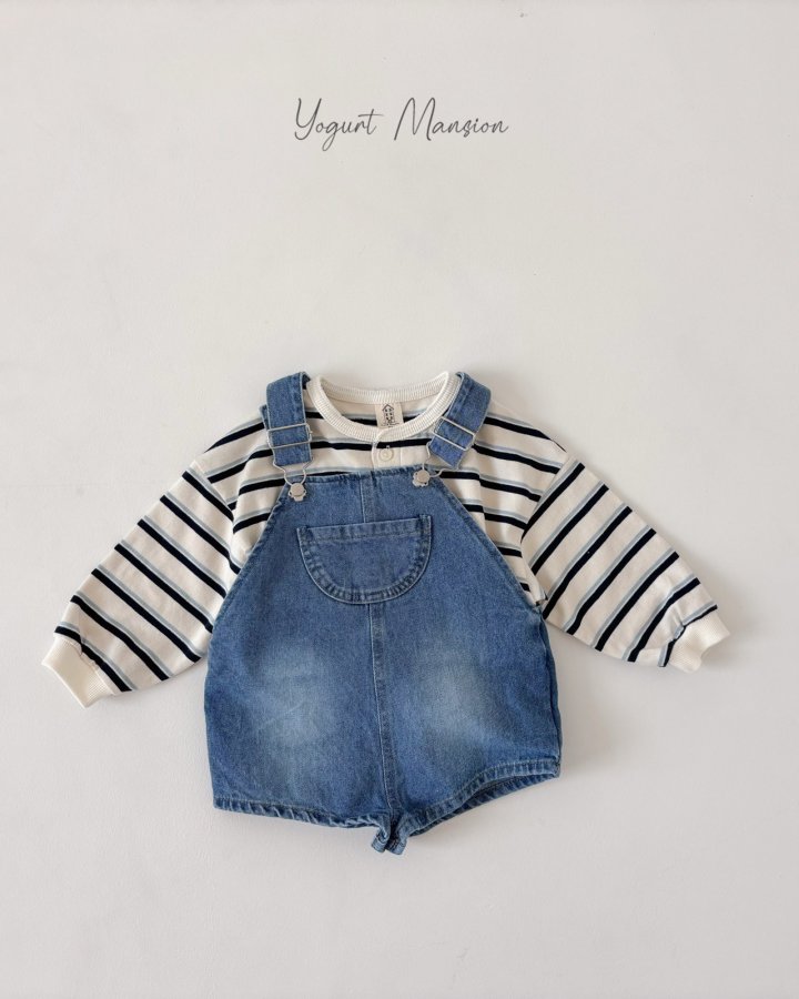 Yogurt Mansion - Korean Children Fashion - #toddlerclothing - Denim Suspender Pants - 4