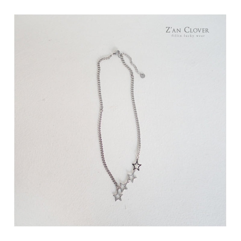 Zan Clover - Korean Children Fashion - #Kfashion4kids - Four Star Necklace