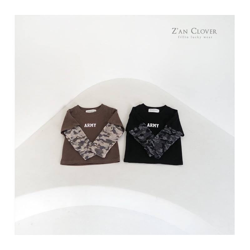 Zan Clover - Korean Children Fashion - #childrensboutique - Army Layered Tee