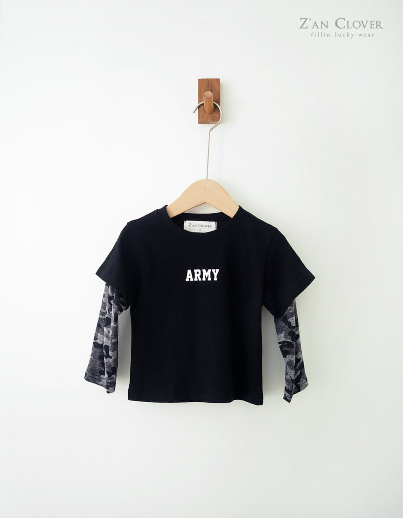 Zan Clover - Korean Children Fashion - #discoveringself - Army Layered Tee - 4