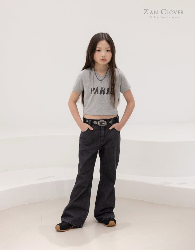 Zan Clover - Korean Children Fashion - #kidsshorts - Denim Flare Pants - 11