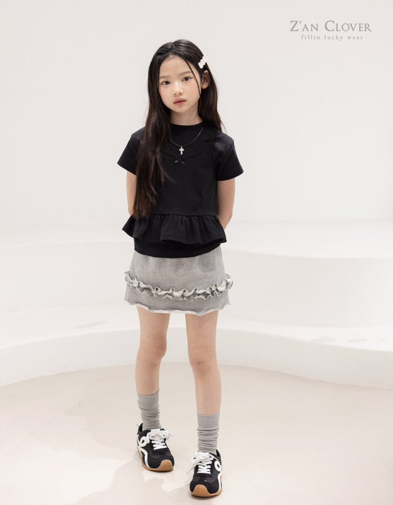 Zan Clover - Korean Children Fashion - #kidsshorts - Frill Sweat Skirt - 8