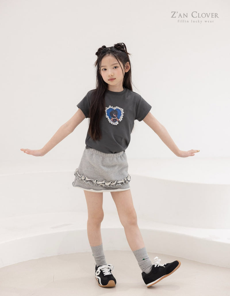 Zan Clover - Korean Children Fashion - #kidsstore - Frill Sweat Skirt - 9