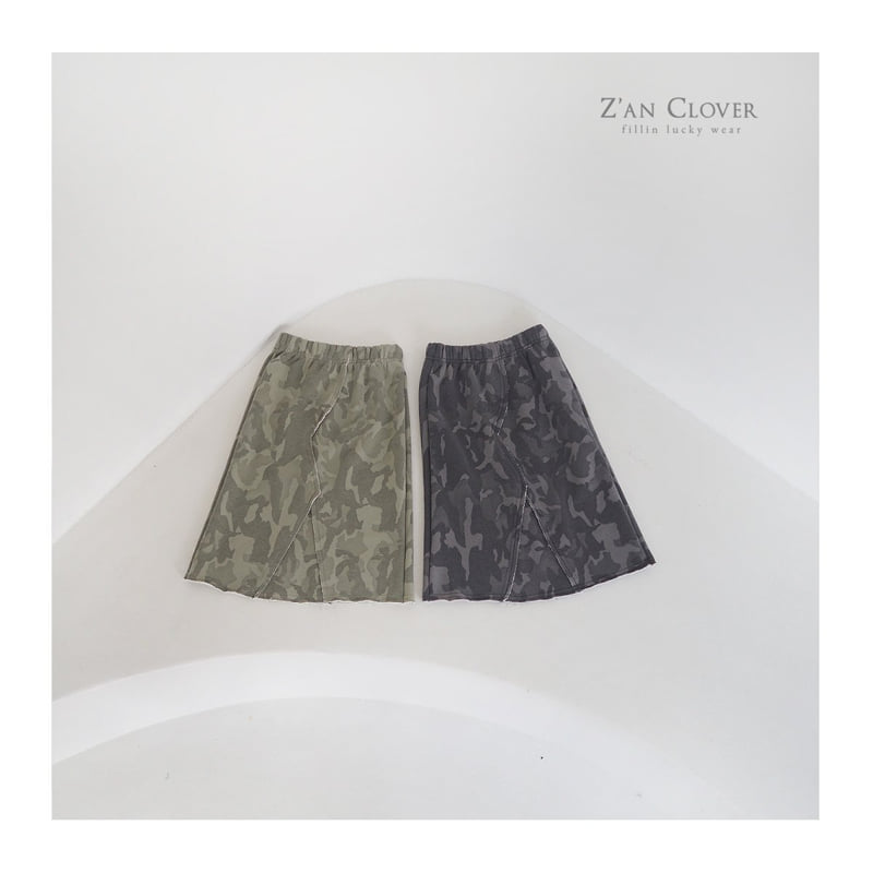 Zan Clover - Korean Children Fashion - #kidzfashiontrend - Camo Long Skirt