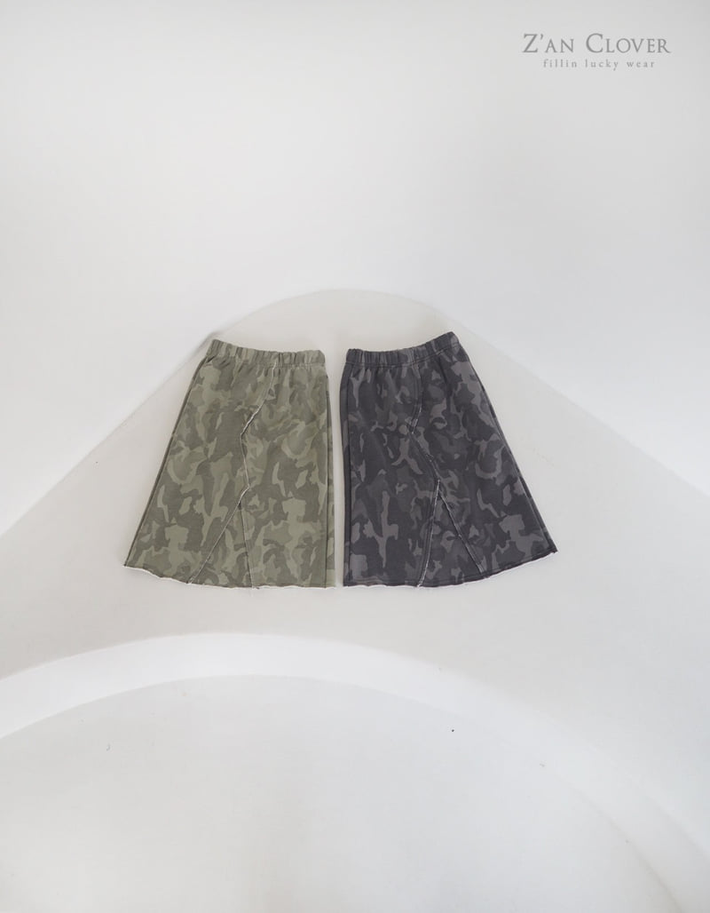 Zan Clover - Korean Children Fashion - #littlefashionista - Camo Long Skirt - 3