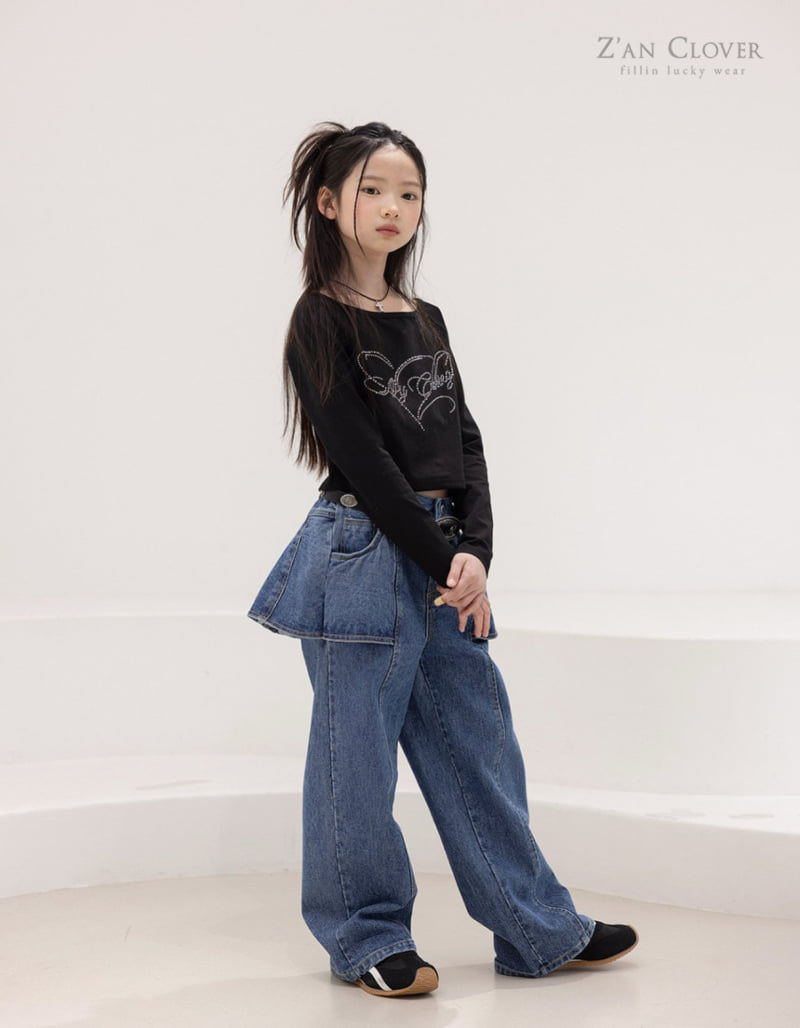 Zan Clover - Korean Children Fashion - #minifashionista - Denim Skort - 8