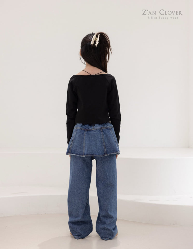 Zan Clover - Korean Children Fashion - #prettylittlegirls - Denim Skort - 9