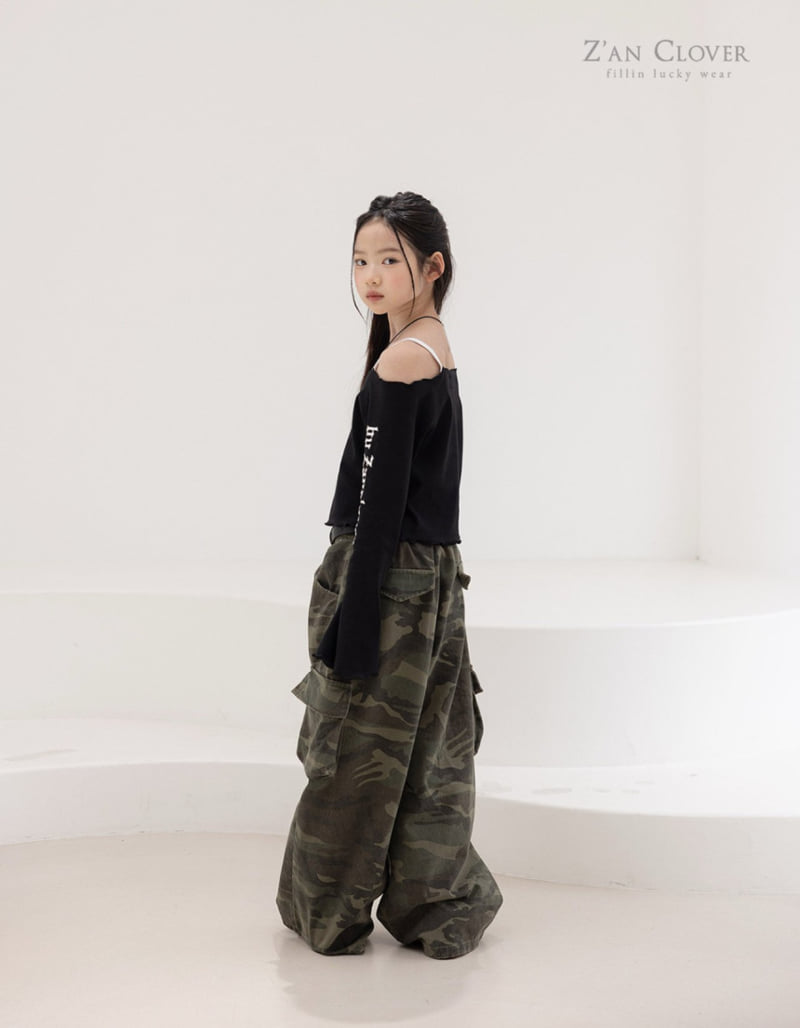 Zan Clover - Korean Children Fashion - #prettylittlegirls - Wide Cargo Pants - 8