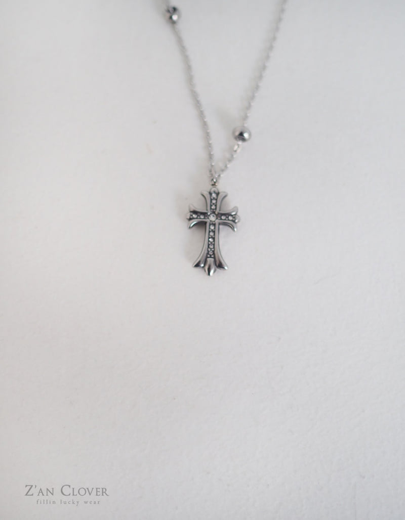 Zan Clover - Korean Children Fashion - #toddlerclothing - Reversible Cross Necklace - 4