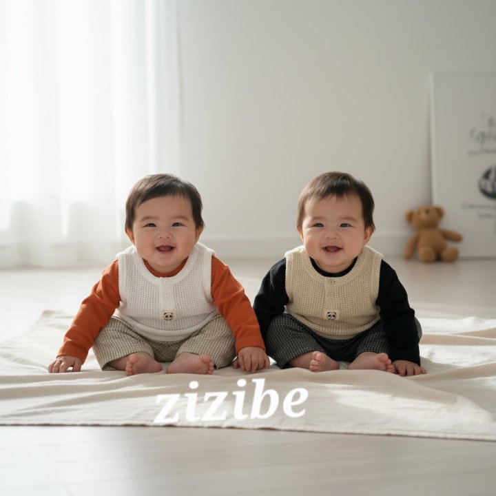 Zizibe - Korean Baby Fashion - #babyboutique - Chrome Panda Vest - 3