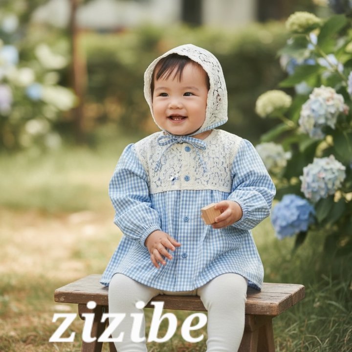 Zizibe - Korean Baby Fashion - #babyboutique - Check One-Piece One-piece (Bebe + Hat) - 2