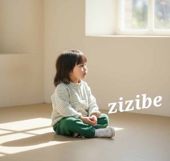 Zizibe - Korean Baby Fashion - #babyboutique - Patch Stripe Top Bottom Set - 11