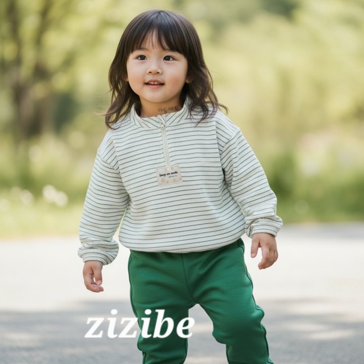 Zizibe - Korean Baby Fashion - #babyboutique - Patch Stripe Top Bottom Set - 12