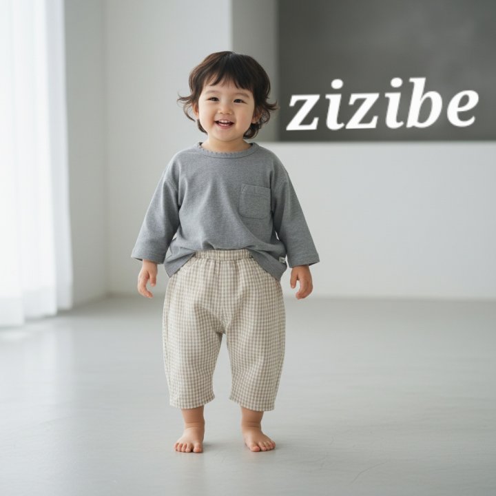 Zizibe - Korean Baby Fashion - #babyfashion - Check Baggy Pants - 3
