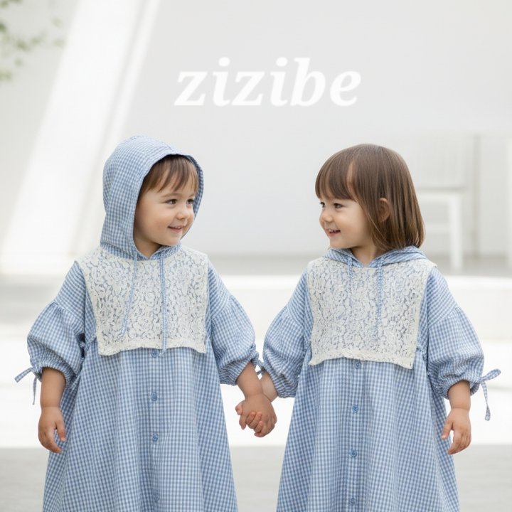 Check One-piece (Lace Bib Not Included) by Zizibe for Baby - view 11