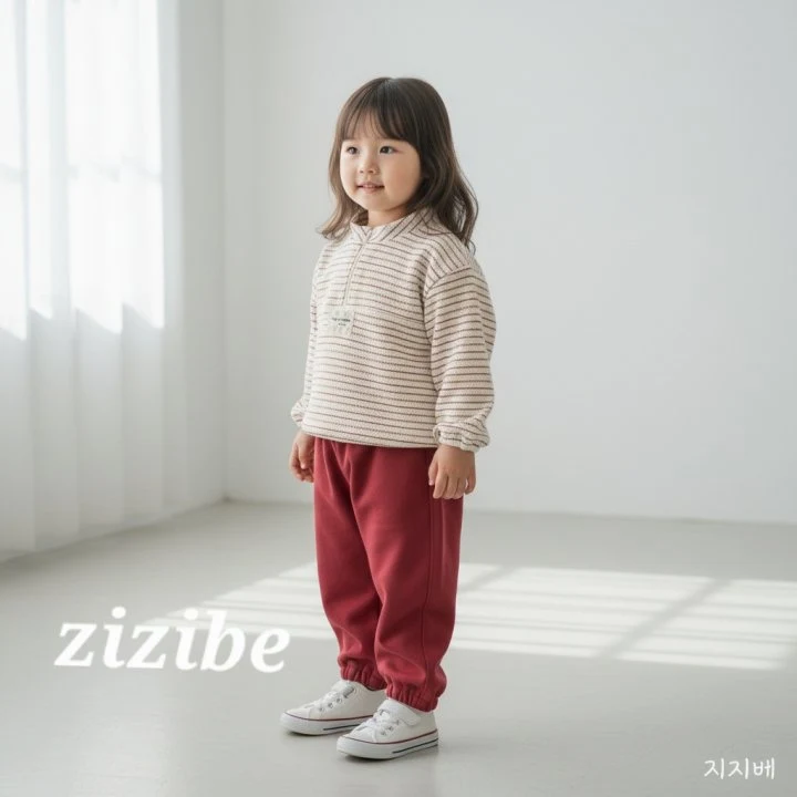 Zizibe - Korean Baby Fashion - #babyfever - Patch Stripe Top Bottom Set