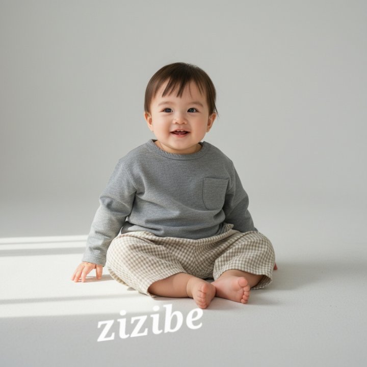 Zizibe - Korean Baby Fashion - #babygirlfashion - Check Baggy Pants - 5